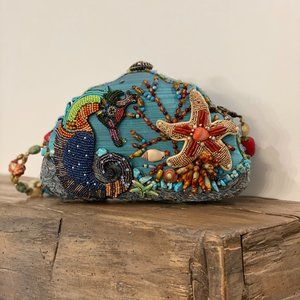 OOAK Mary Frances Hand Beaded Ocean Handbag